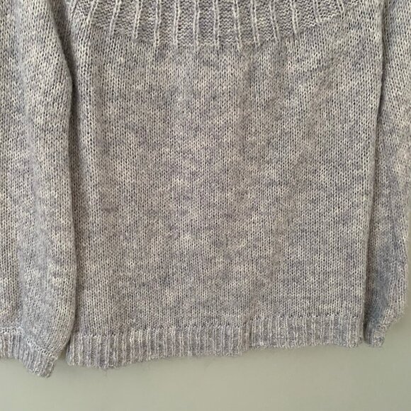LC Lauren Conrad gray long balloon sleeve crewneck lightweight‎ sweater - Picture 5 of 11